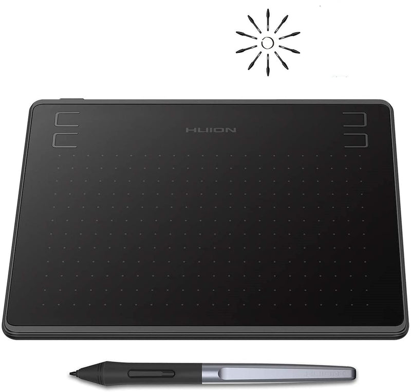 HUION HS64 Graphics Drawing Tablet with Battery-Free Stylus 8192 Pressure Sensitivity 4 Customized Express Keys Glove for Beginner, 6.3×4 Inch OSU Tablet for Linux, Mac, Windows PC and Android
