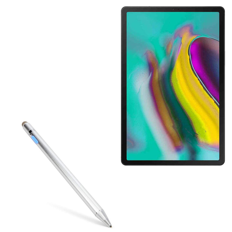 BoxWave Stylus Pen for Samsung Galaxy Tab S5e LTE (Stylus Pen by BoxWave) - AccuPoint Active Stylus, Electronic Stylus with Ultra Fine Tip for Samsung Galaxy Tab S5e LTE - Metallic Silver
