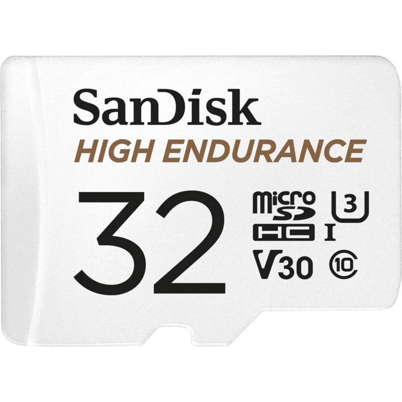 SANDISK 32GB High Endurance Video microSDHC Card with Adapter for dash cam and home monitoring systems - C10, U3, V30, 4K UHD, Micro SD Card - SDSQQNR-032G-GN6IA 32 GB