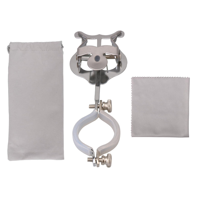 BQLZR Clarinet Lyre Holder for Marching Band,Cornet Music Clip Holder Metal Plating Lyre and Soft Rubber Mezzanine With Storage Bag and Wipes
