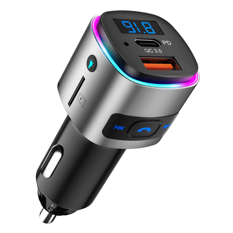 [AUSTRALIA] - (Upgraded Version) FM Transmitter Bluetooth, SONRU Bluetooth Car Adapter [PD 30W & QC3.0 18W], Wireless FM Radio Transmitter, Hands-Free Calling, Siri Google Assistant, TF Card 