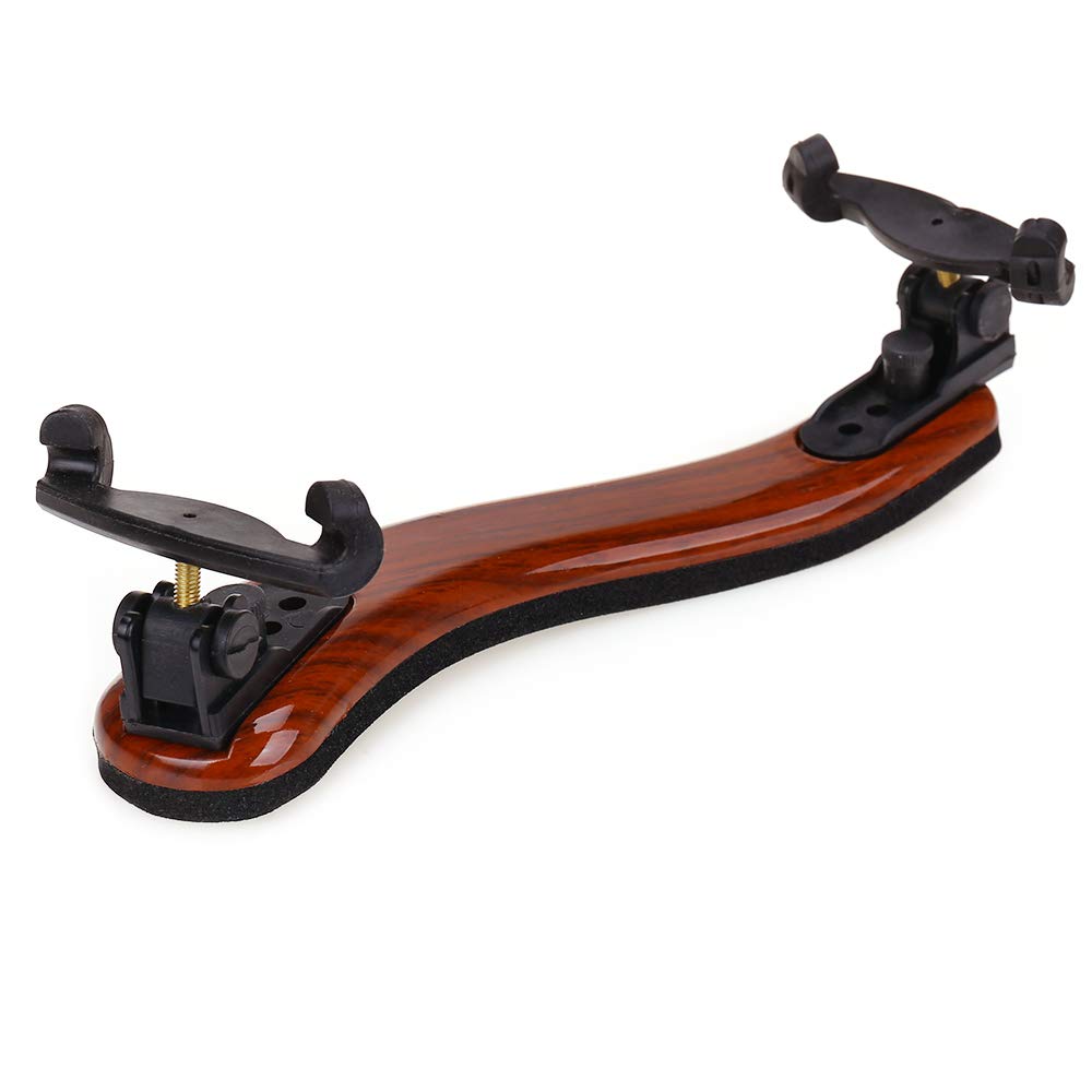 NANYI Violin Shoulder Rest for 4/4 and 3/4 with Collapsible and Height Adjustable Feet, Imitation wood grain. brown