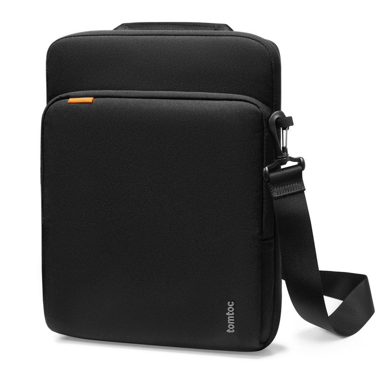 tomtoc Tablet Shoulder Bag for 12.9-inch New iPad Pro M2&M1 2022-2018 with Magic Keyboard and Smart Keyboard Folio, Surface Pro 8/X/7+/7/6/5, Spill-Water Resistant Cordura Fabric Tablet Sleeve 12.9 inch for iPad Pro Black