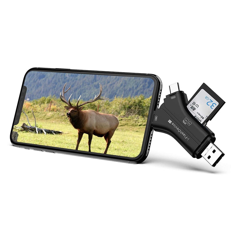 Game & Trail Camera SD Card Reader Viewer, Hunting Deer Camera Micro SD Memory Card Reader, Sports Action Camera & IP Camera SD Card Reader Viewer for Smart Cell Phone
