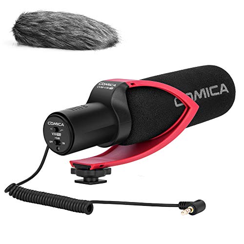 COMICA CVM-V30PRO Shotgun Microphone with Low-Cut Filter, Super Cardioid Red