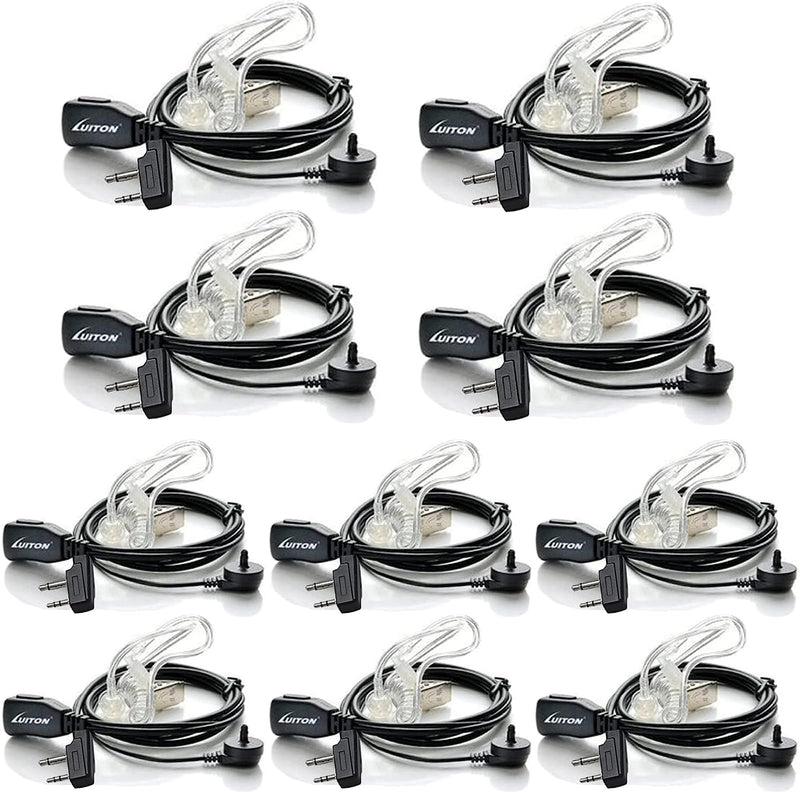Midland Earpieces with Mic - Security Headsets for Two Way Radios - Compatible with Midland GXT1000VP4, LXT600VP3, GXT1050VP4, GXT1000XB, LXT500VP3 etc (10 Pack) 10 pack