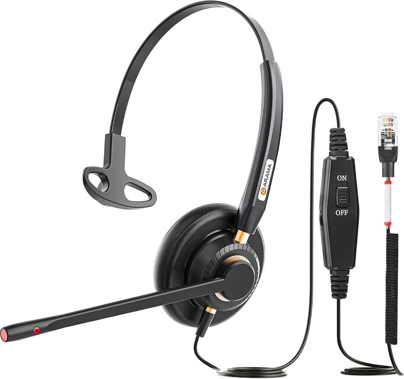 [AUSTRALIA] - Arama Phone Headset for Cisco Landline, Noise Canceling Microphone Mute Switch Telephone Headset Compatible with Cisco IP-7821 7841 7942G 7931G 7940 7941G 7945G 7960 7961G 7962G 7965G 7975G 8811 8841 