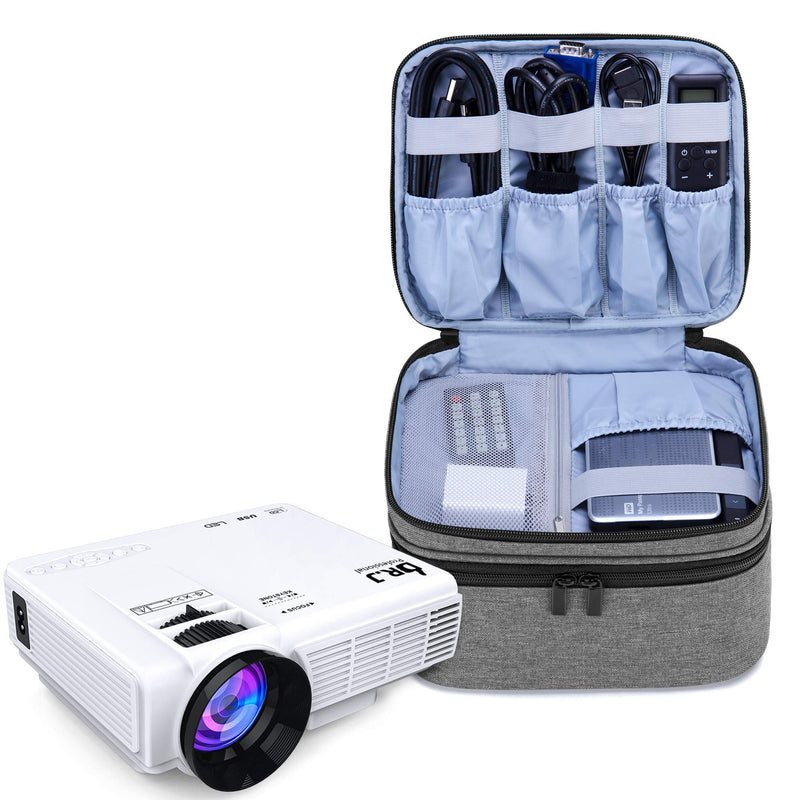 Luxja Carrying Bag for DR.J Mini Projector, Portable Case for DR.J Projector and Accessories, Gray