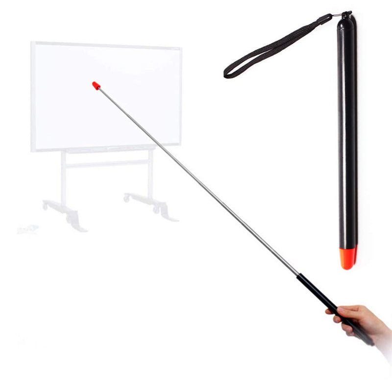 Telescopic Teachers Pointer,Teaching Pointer Stick for Classroom,Metal Hand Retractable Pointer Extended Length 47.2 Inch, Handheld Presenter Whiteboard Pointer (Black) Extendable 47 Inch Black Lanyard