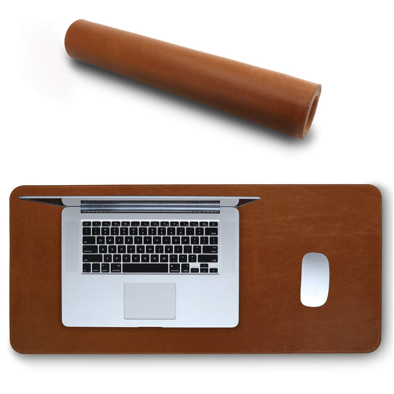 Londo Leather Extended Mouse Pad - Desk Mat Light Brown