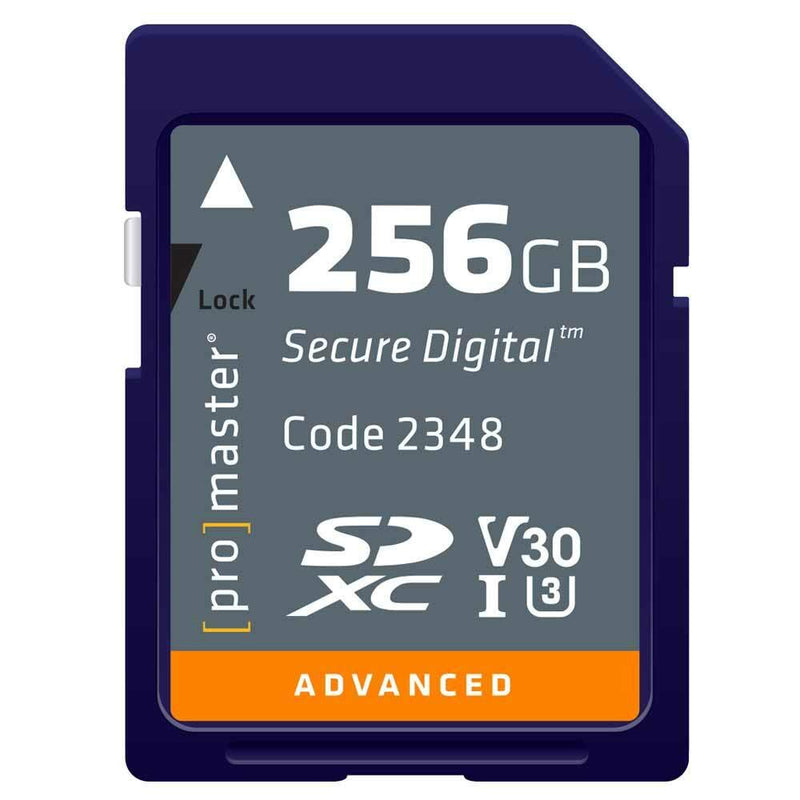 Promaster SDXC 256GB Advanced Memory Card UHS-1 Speed Class 3 V30