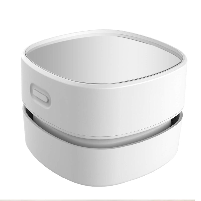 ODISTAR Desktop Vacuum Cleaner, Mini Table dust Sweeper Energy Saving,High Endurance up to 90 mins,Cordless&360º Rotatable Design for Keyboard/Home/School/Office(White) White