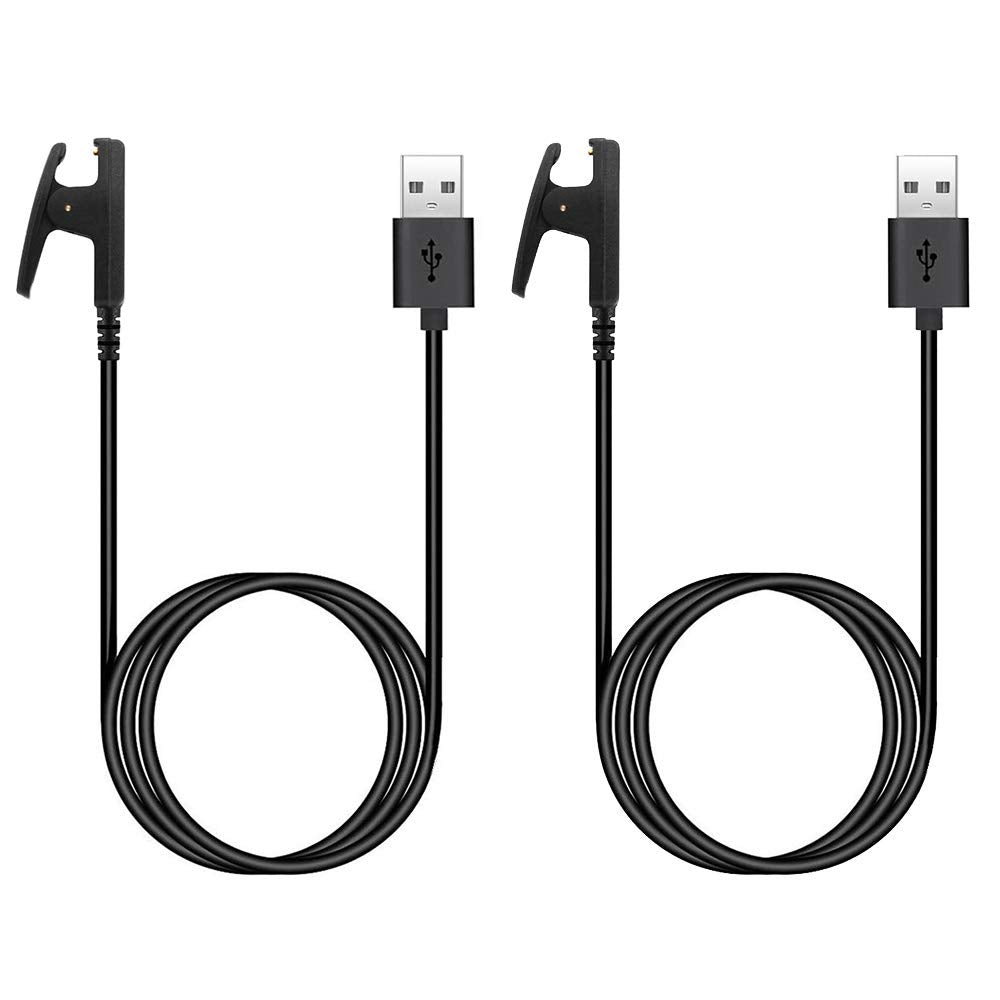 Charger for Garmin Forerunner 35 230 235 630 645 735XT, Approach S20 G10, Vivomove HR, Lily, Replacement Charging Cable Clip Data Sync Cord for Garmin Smart Watch [2Pack, 3.3ft/1m]