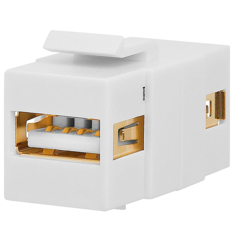 Cmple - USB 2.0 Keystone Jack A Female to A Female Coupler Extension Keystone Jack Adapter Flush Type, USB Type-A to USB