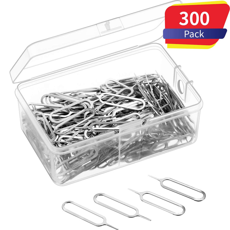 Tatuo 300 Pack Sim Card Tray Eject Pin Ejector Removal Tool Compatible with iPhone X, 8 Plus, 8, 7 Plus, All Other iPhone Models, iPads, iPods, Samsung Galaxy Note/S/Edge/J Series, HTC Phone Models