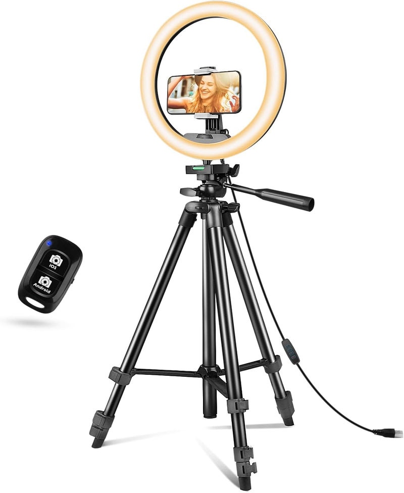 [AUSTRALIA] - Sensyne UBeesize 10" Selfie Ring Light with 50" Extendable Tripod Stand & Phone Holder for Live Stream/Makeup/YouTube Video 