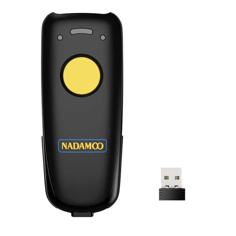 NADAMOO Wireless 2D Barcode Scanner Compatible with Bluetooth, 2.4G Wireless & USB Wired Connection, Portable Bar Code Scanner for Inventory Library CMOS Image Reader for Tablet PC, Read 1D 2D QR Code 2D Yellow