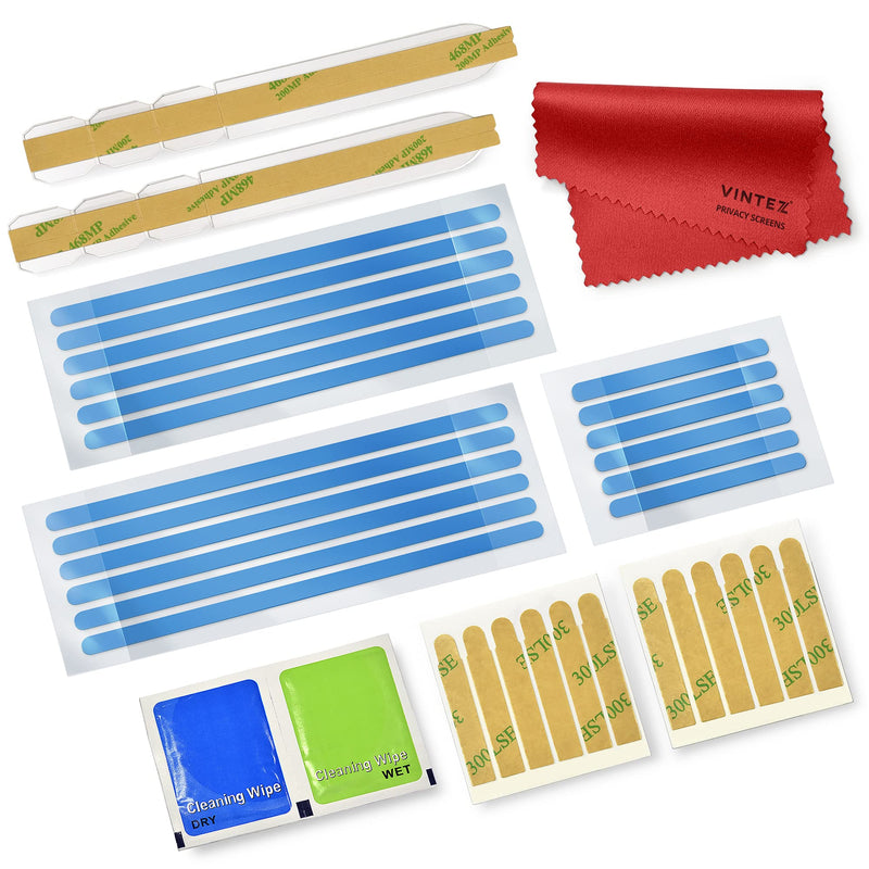 Privacy Screen Adhesive Tabs and Strips for Computer Monitors and Laptops - Replacement kit