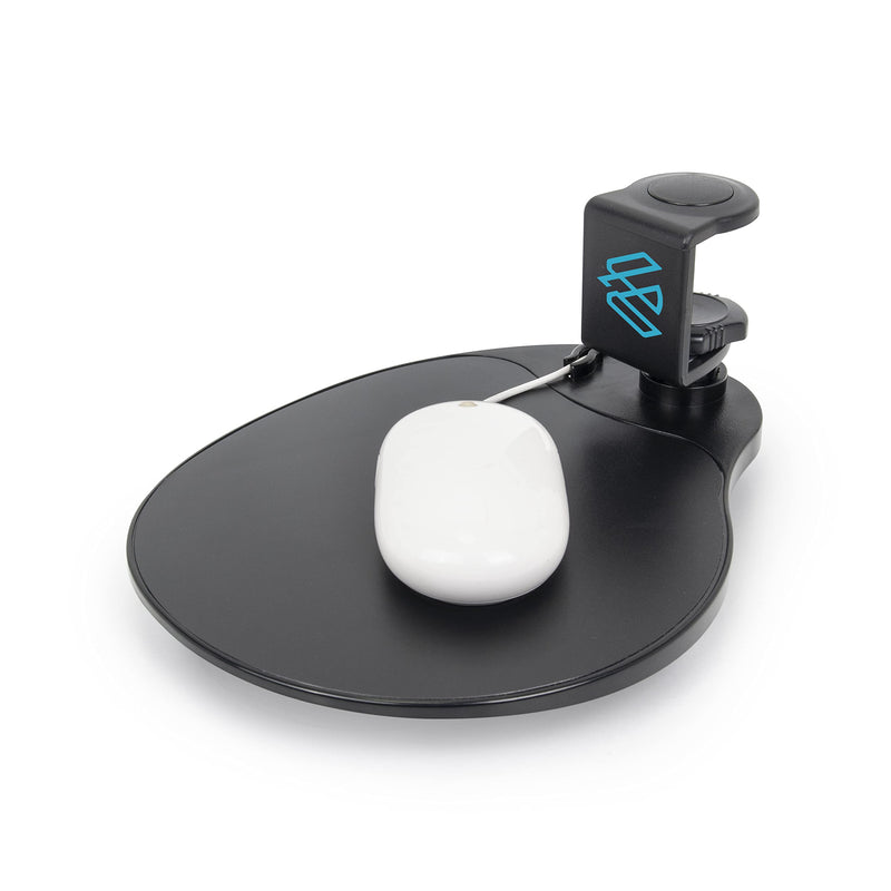 EHO Under-Desk Mouse Platform/Clip on Mouse Pad Rotating 360 Degree, Ergonomic Mouse Tray Attachment, Office Mouse Pad, Slide Out Mouse Tray (Black), Suitable for 1.5" (3.81 cm) Thickness Desk Black
