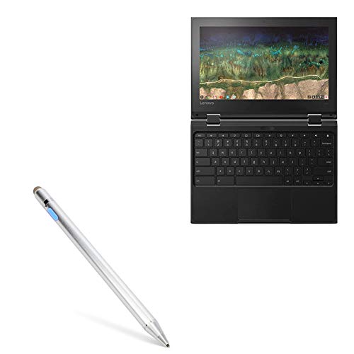 BoxWave Stylus Pen Compatible with Lenovo 500e Chromebook (11.6 in) (Stylus Pen by BoxWave) - AccuPoint Active Stylus, Electronic Stylus with Ultra Fine Tip - Metallic Silver General Active Stylus