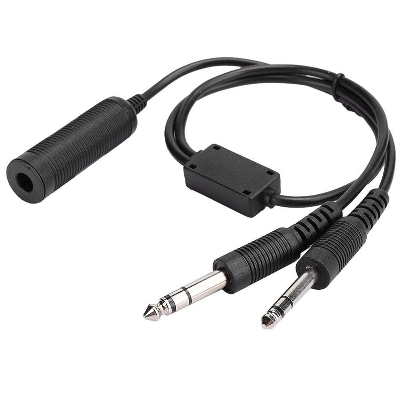 Mugast U 174 Headset Adapter,Portable Headphone Adapter Cable for Helicopter to General Aviation Dual Plugs -