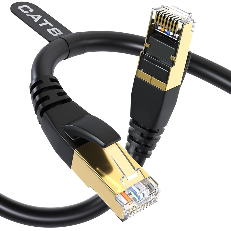 DbillionDa Cat 8 Ethernet Cable, 50FT 40Gbps 2000MHz RJ45 LAN Cable | 3FT 6FT 10FT 15FT 20FT 25FT 30FT 35FT 40FT 50FT 60FT 65FT 100FT 150FT Internet Cable for Router, Modem, Switch, PS5, Xbox Cat8-50ft