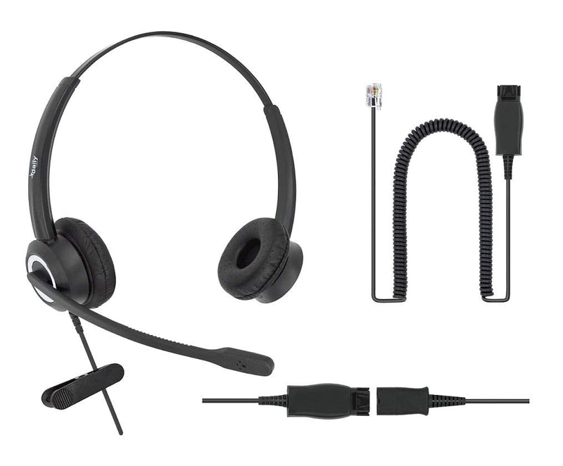 Avaya Headset HD Voice with HIS Adapter Compatible with Avaya 1600, 9600, J100 Series IP Phones Model, Plus 3.5mm Adapter for Smartphone