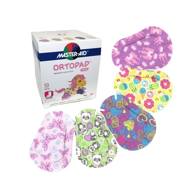 Ortopad® Bamboo Girls Eye Patches, 50/Box (Junior Size, 0-2 yrs) Ice Cream Pack 50 Count (Pack of 1)