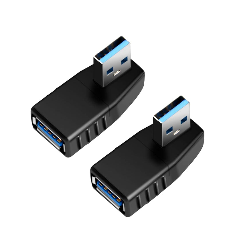 USB 3.0 Adapter 90 Degree Male to Female Coupler Connector Plug Left Right Up Down Angle by Oxsubor (USB 3.0 Adapter Left 2PCS)