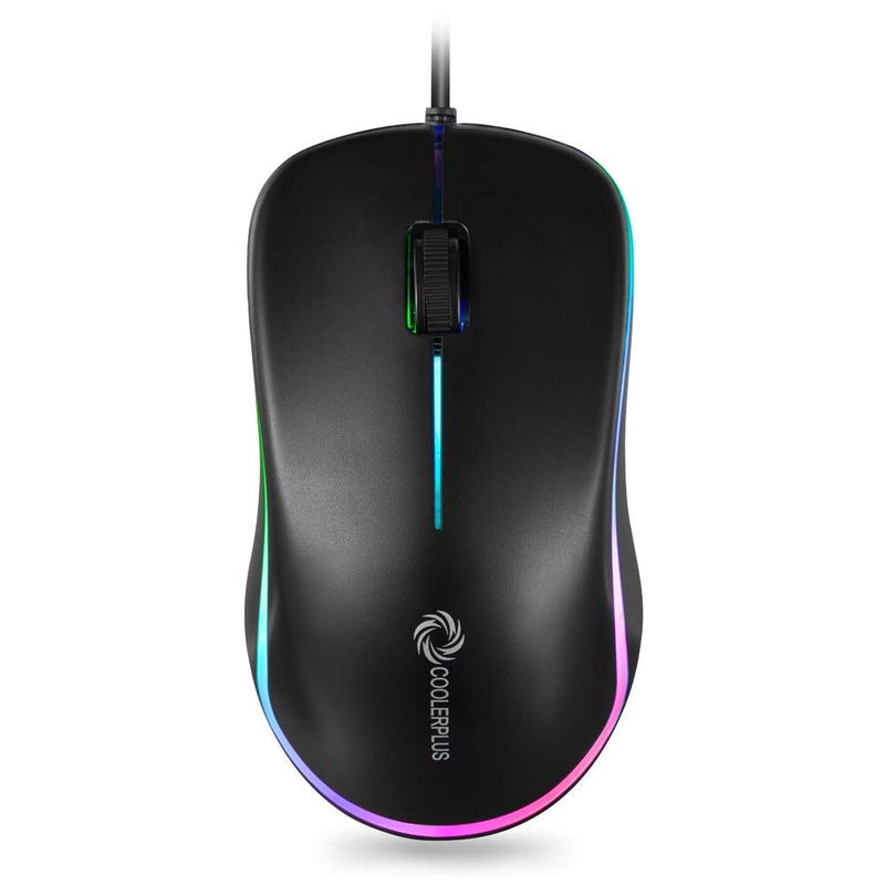 Coolerplus FC112 USB Optical Wired Computer Mouse with Easy Click for Office and Home, 1000DPI, Premium and Portable,Compatible with Windows PC, Laptop, Desktop, Notebook (Black) Black