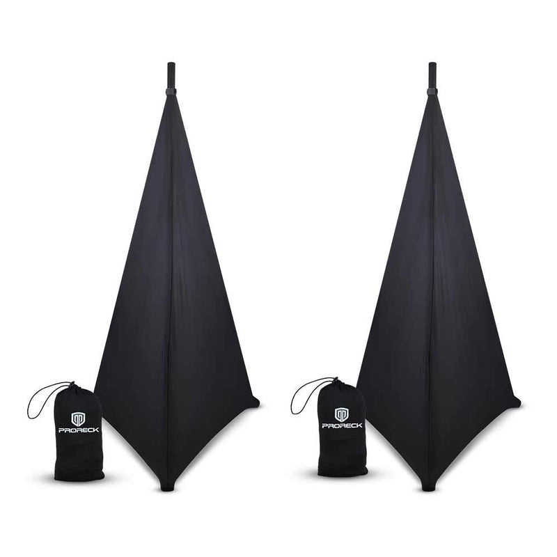 PRORECK Speaker Stand Cover Tripod Stand Skirt Skrim 360 Degree Cover Black x 2 TWO PACK-BLACK