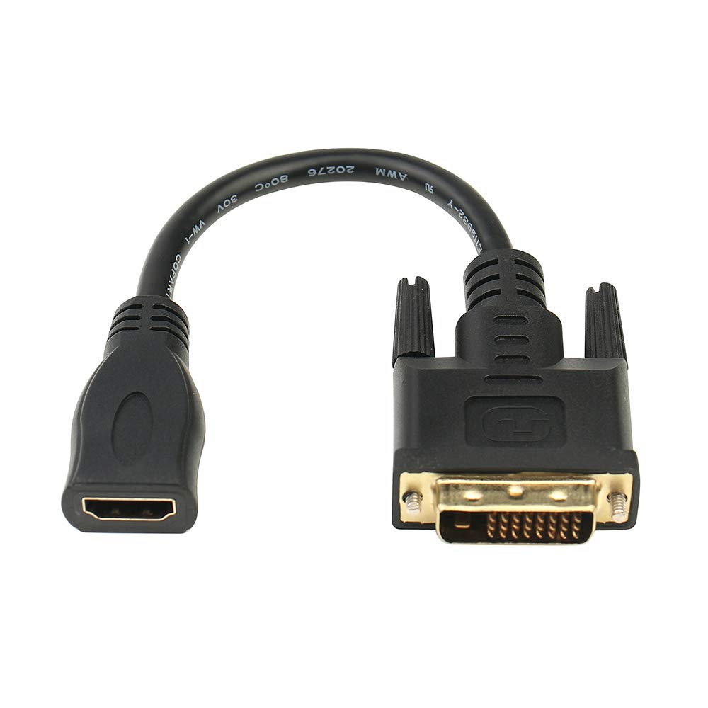 Bi-Directional HDMI Female to DVI-D(24+1) Male Adapter, 1080P DVI to HDMI Conveter (1, Black) 1