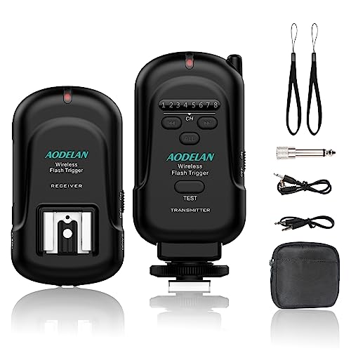 AODELAN Wireless Flash Trigger Transmitter and Receiver 2.4 GHz Frequency