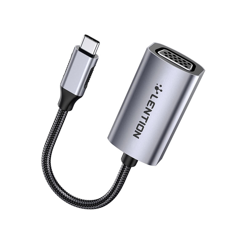 LENTION USB C to VGA Adapter, Type C VGA Cable Converter for 2021-2016 MacBook Pro 13/15/16, New iPad/Surface/Mac Air, Samsung S21/S20/S10/Note 21/20, Stable Driver Certified (CB-CU606, Space Gray)