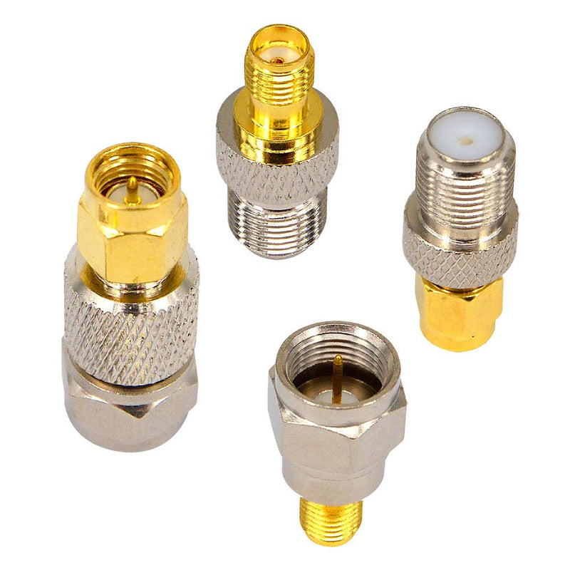 onelinkmore SMA to F Coax Kit RF Coaxial Adapter Kits SMA to F Antenna Connector TV Coax Adapter Connector for DAB+/FM/AM Radio Pioneer Spectrum Analyzer sdr Dongle rtl-sdr Coax Cable Adapter