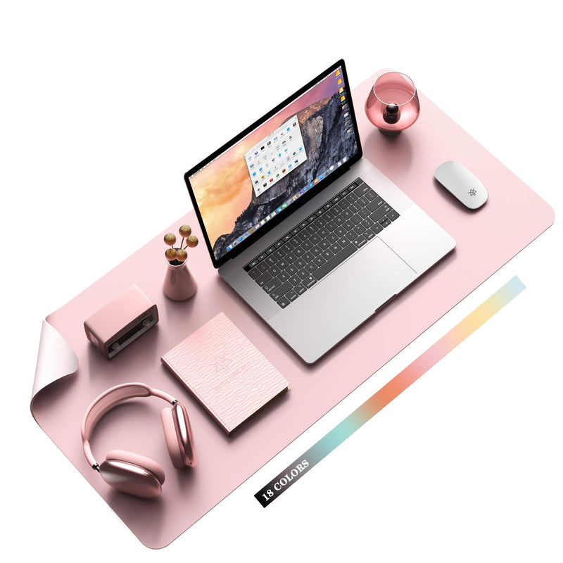 Writing Desk Pad Protector, YSAGi Anti-Slip Thin Mousepad for Computers,Office Desk Accessories Laptop Waterproof Desk Protector for Office Decor and Home (Pink, 35.4" x 17") Pink 35.4" x 17"