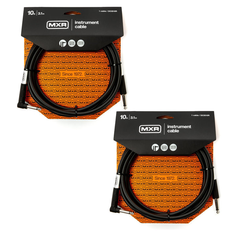 [AUSTRALIA] - MXR DCIS10R 10' Instrument Cable Straight/Right Angle 2 Pack Bundle 