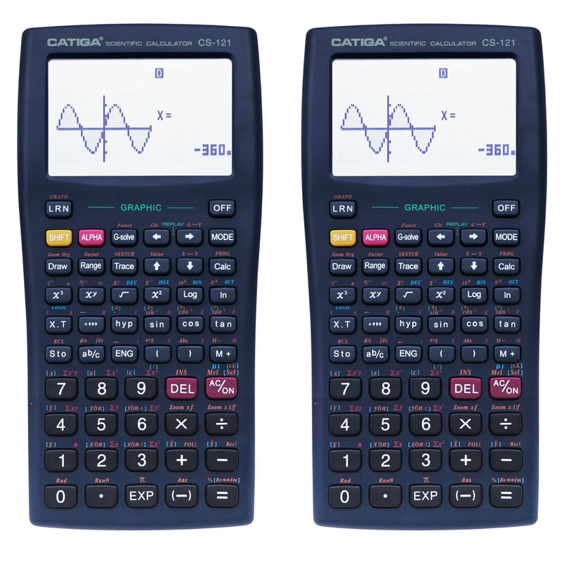CATIGA Scientific Calculators with Graphic Functions, Graphing Calculators with Multiple Modes, Scientific Calculators for Students, High School or College Courses, 2 Pack, CS-121