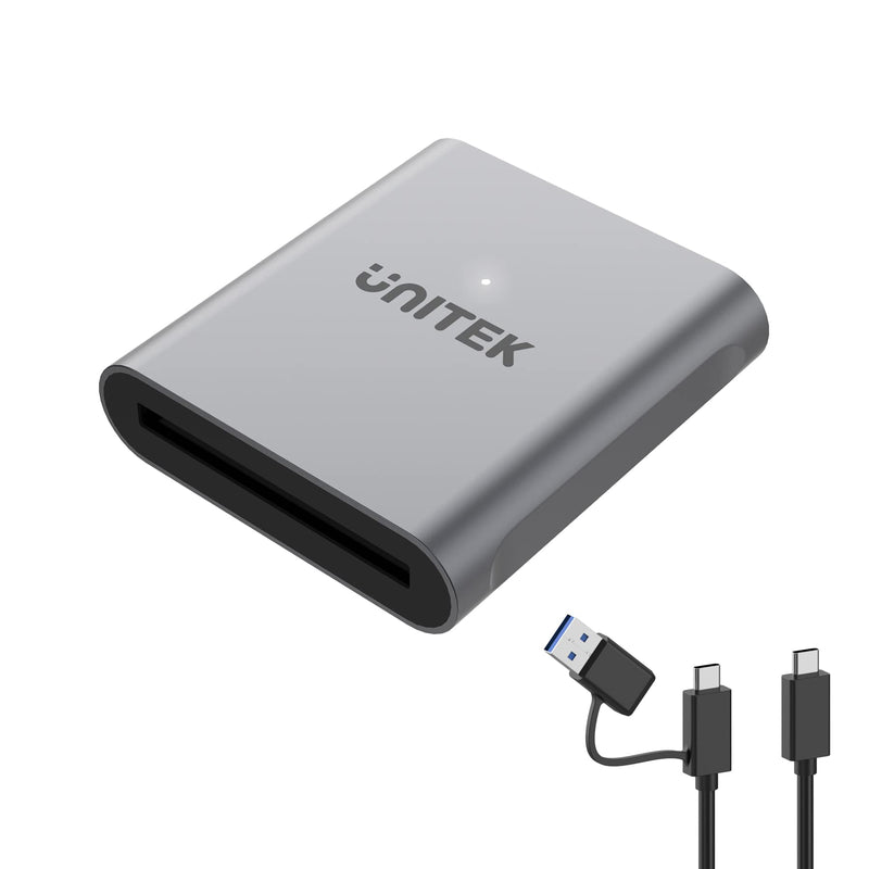 CFast Card Reader, Unitek USB 3.0 USB C CFast 2.0 Card Reader, Portable Aluminum CFast Memory Card Adapter Thunderbolt 3 Port Connection Supported, Compatible for SanDisk, Lexar, Transcend, Sony Card Grey