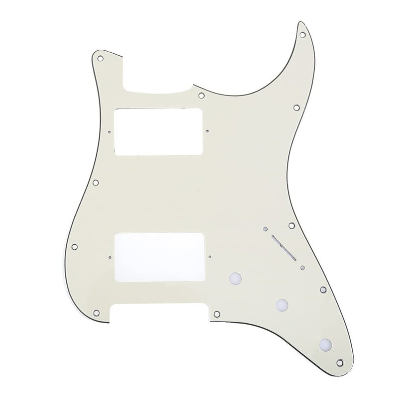 Musiclily Pro 11 Hole HH Strat Pickguard Humbucker Guitar Scratch Plate for USA/Mexican Made Fender Standard Stratocaster Modern Style, 3Ply Cream