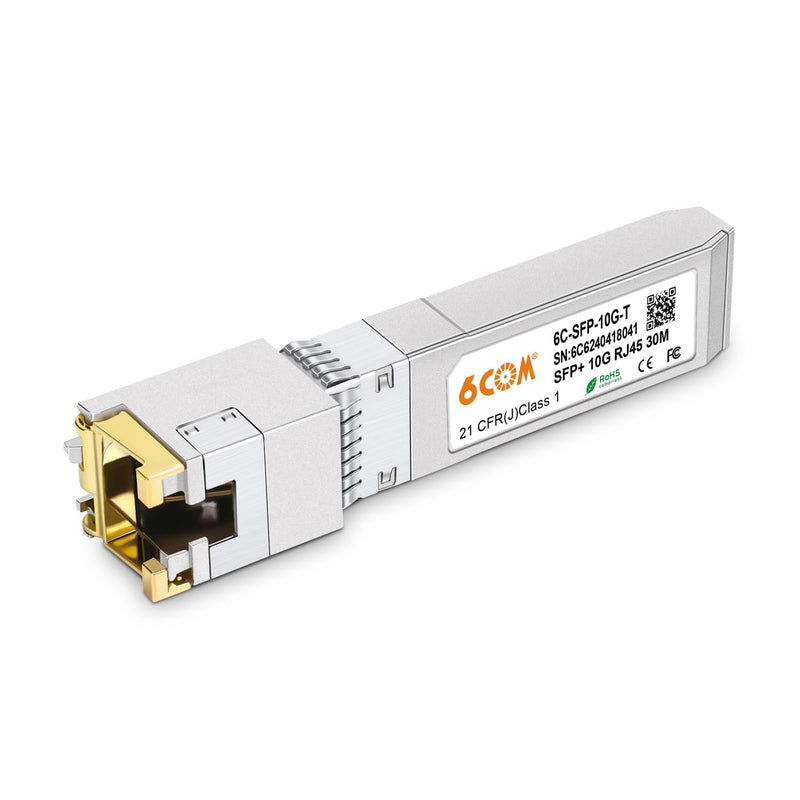 1.25G/2.5G/5G/10GBase-T SFP+ Transceiver, 10G SFP+ to RJ45 Copper Module | Comapatible for Cisco SFP-10G-T-S, Ubiquiti uacc-cm-rj45-mg, D-Link, Supermicro, MikroTik S+RJ10, CAT.6a/7, up to 30 Meters 1.25/2.5/5/10GBase-T: 30m