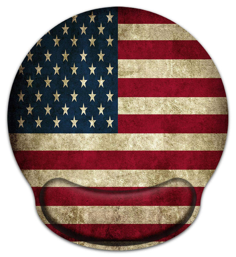 Meffort Inc Mouse Pad with Wrist Rest Support & Non-Slip Base, Durable Ergonomic Gaming Mousepad - USA Flag