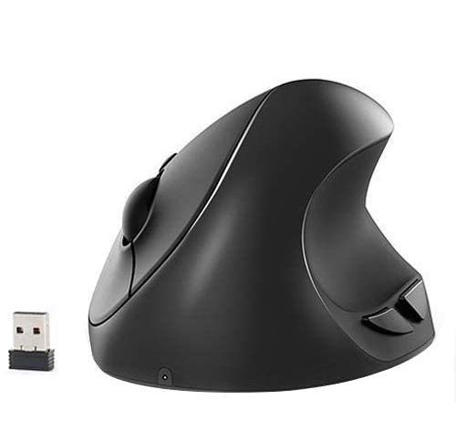 Small Hand Ergonomic Mouse, LEKVEY Vertical Wireless Mouse - Rechargeable 2.4GHz Optical Vertical Mice : 3 Adjustable DPI 6 Buttons, for Laptop, PC, Computer, Desktop, Notebook etc, Black