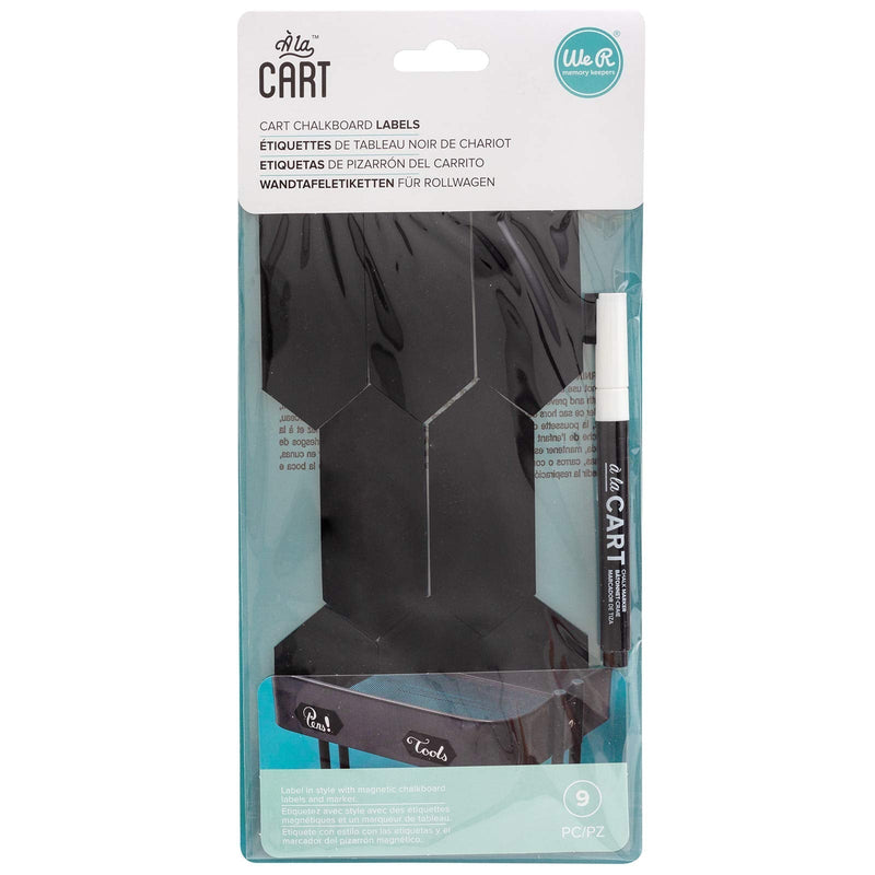 We R Memory Keepers 0633356603047 Accessories A la Carte-Magnetic Chalkboard Labels and Marker (8 Piece), Multi Magnet Chalkboard Labels