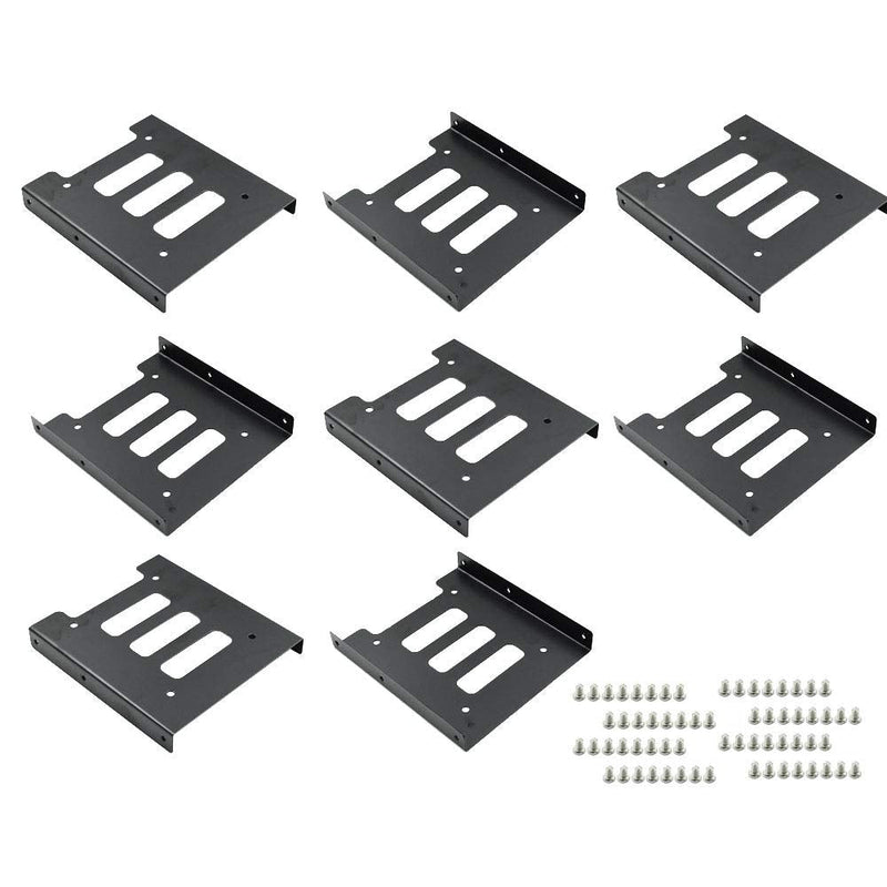 PHITUODA 8Pcs 2.5" to 3.5" SSD HDD Hard Disk Drive Bays Holder Metal Mounting Bracket Adapter with Screws for PC Pack of 8