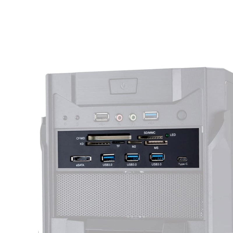 Diyeeni Internal Card Reader 5.25inches High Speed Front USB 3.0 Interface Multifunction Internal Card Reader Dashboard PC Front Panel,Equipped with eSATA and USB 3.1 Port 1# Black
