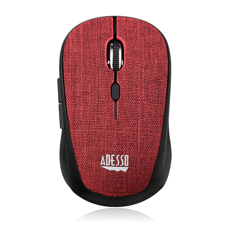 Adesso iMouse S80R 2.4Ghz Fabric Wireless Red Fabric Mini Optical Mouse, 5-Button, Red