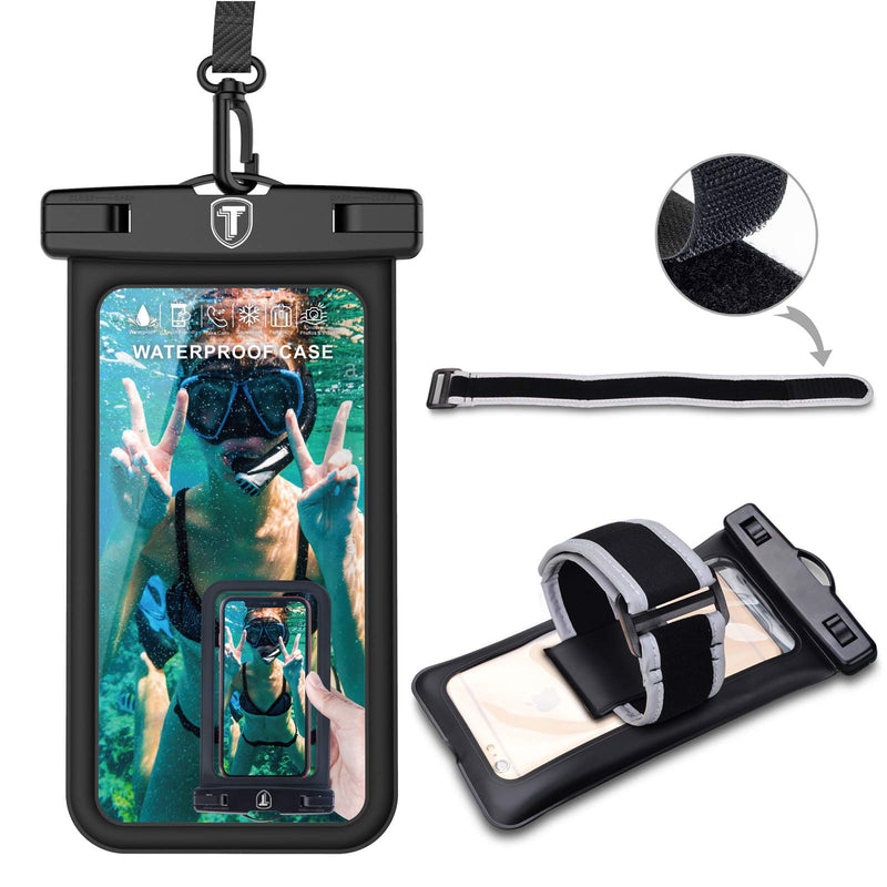 Njjex Waterproof Phone Pouch Floating Case Cell phone Dry Bag For Samsung Galaxy S24 Ultra S23 S22 S21+ S20 S10 S9 Note 20 A13 A03s A02s A12 A32 A14 A15 A23 A71 iPhone 15 Pro Max 14 13 12 11 Xr X 8+ 7 Black