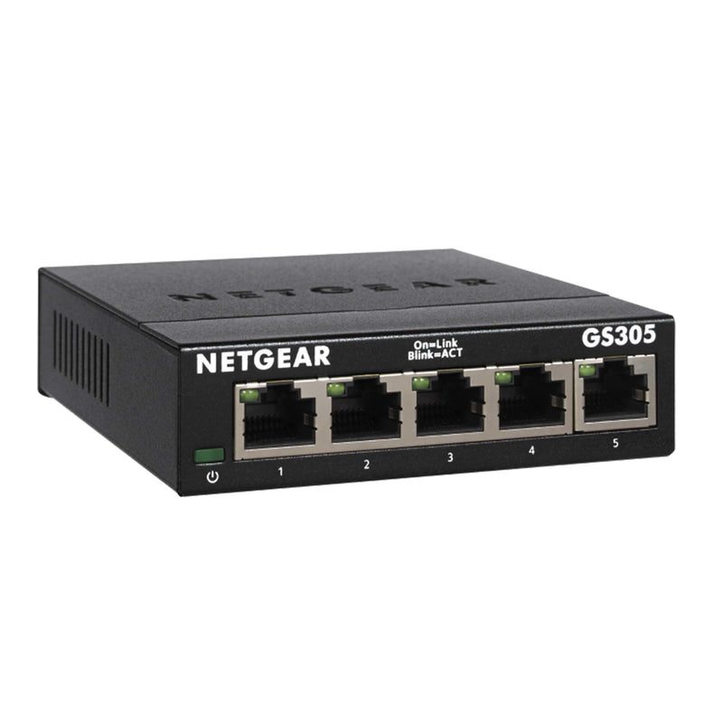 NETGEAR 5-Port Gigabit Ethernet Unmanaged Network Switch (GS305) | Essentials Model, Home Network Hub, Office Ethernet Splitter, Plug-and-Play, Silent Operation, Desktop or Wall Mount 5 Port
