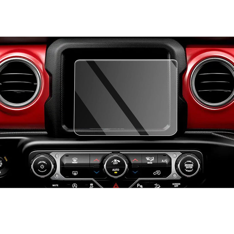CDEFG for 2018 2019 2020 2021 2022 2023 Wrangler JL/Gladiator JT Center Control Touchscreen Navigation Touch Screen Protector, HD Clear Tempered Glass 9H Scratch Resistance (for 8.4" Screen) for 8.4" Screen